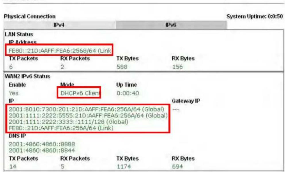 Draytek Vigor 2120 - DHCPv6用户端 - 2