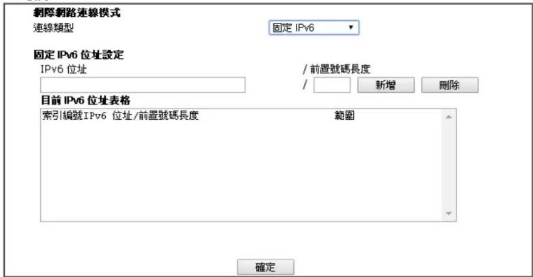 Draytek Vigor 2120 - WAN1的固定IPv6模式細節設定(IPv6) - 1