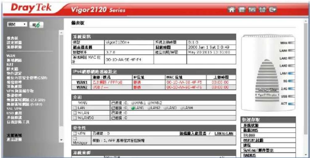 Draytek Vigor 2120 - 1.5進入設定網頁 - 4