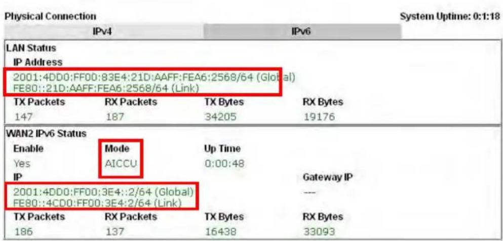 Draytek Vigor 2120 - Online Status - 1