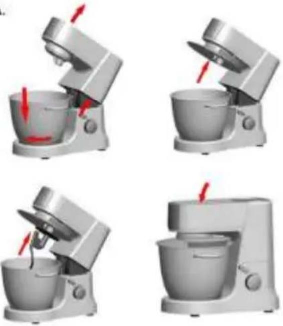 GORENJE MMC1500AL - Utilizarea dispozitivului LAMĂ MIXER / TEL / CÂRLIG DE ALUAT - 1