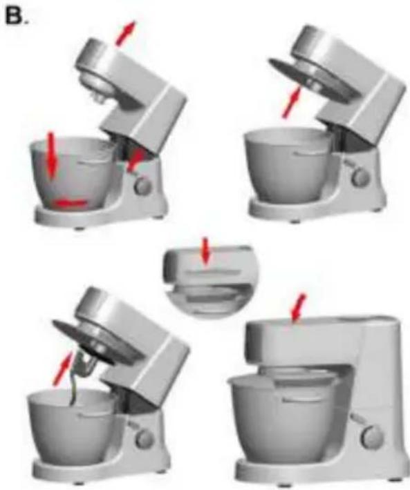 GORENJE MMC1500AL - НАСАДКА ДЛЯ СМЕШИВАНИЯ / ВЕНЧИК / КРЮК ДЛЯ ТЕСТА - 2
