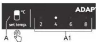 °C set temp. A 2 4 6 8 ADAPT A1