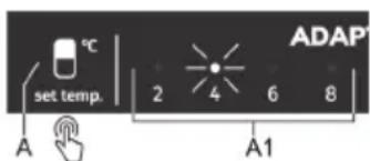 °C set temp. A 2 4 6 8 ADAPT A1