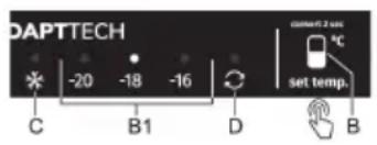 DAPTTECH -20 -18 -16 C B1 D set temp. °C B