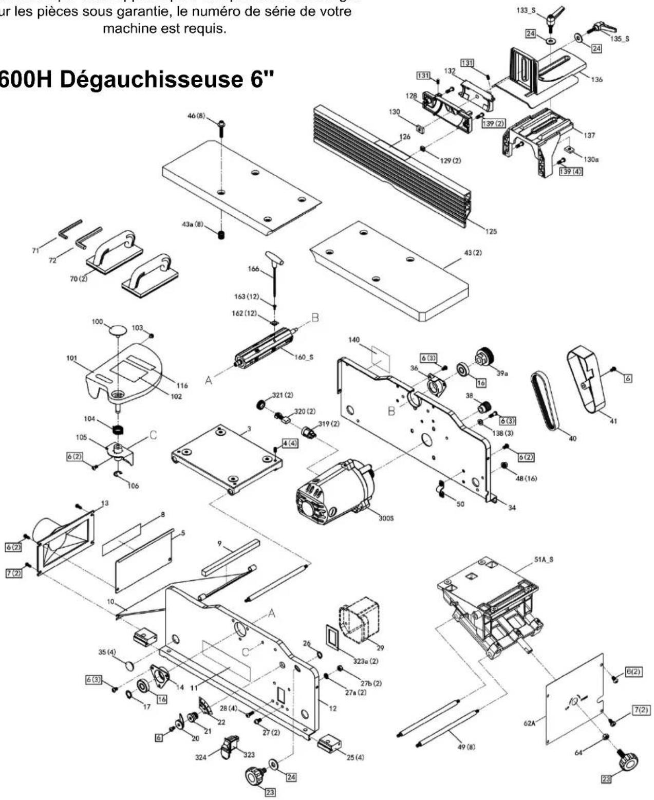 RIKON 20-600HSP - PIÈCES DIAGRAMME - 1