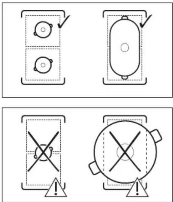 AEG NII64B30AZ - Using the cooking zones - 2
