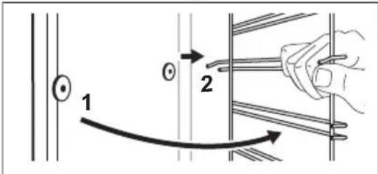 AEG BEK43101XM - Entfernen der Einhängegitter - 1