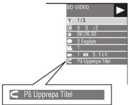 YAMAHA BD-S1900 - Repeterad uppspelning av en titel eller ett kapitel - 2