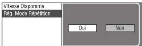 Vitesse Diaporama Rég. Mode Répétition Oui Non