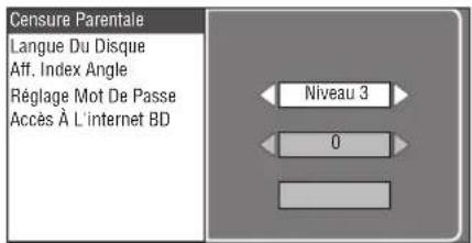 Censure Parentale Langue Du Disque Aff, Index Angle Réglage Mot De Passe Accès À L'internet BD Niveau 3 0