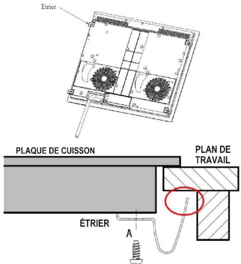 Étrier PLAQUE DE CUISSON ÉTRIER A PLAN DE TRAVAIL