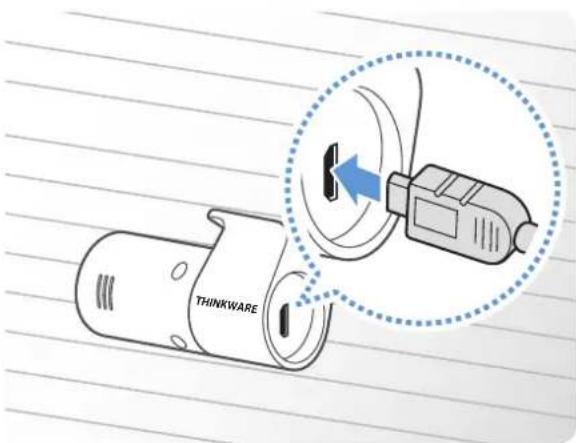 Thinkware QA100 - Raccordement du cable de laamera arrête - 2
