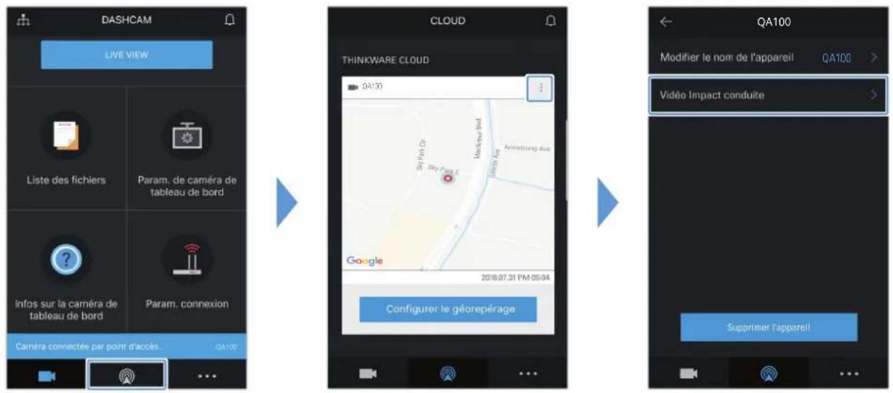 Thinkware QA100 - Visionner les videos d'impact pendant la conduite avec le service de nuage - 1