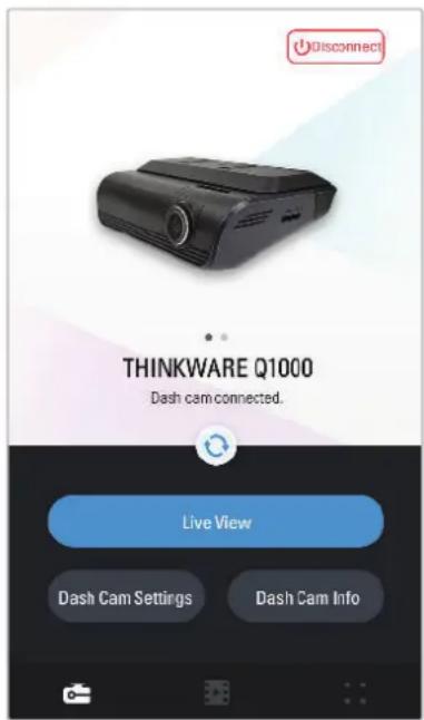 Thinkware Q1000 - Afficher la disposition d'écran de la visionneuse mobile - 1