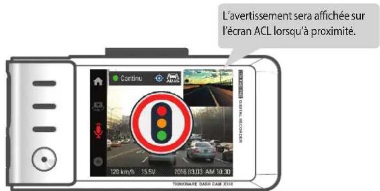 Thinkware X550 - 2-2-1. Avertissement de radars et de caméras aux feux rouges - 2