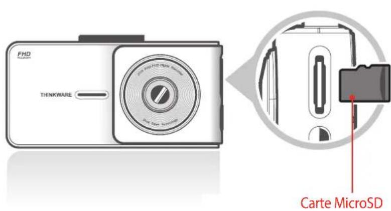 Thinkware X550 - 1-4-2. Installer une carte MicroSD - 1