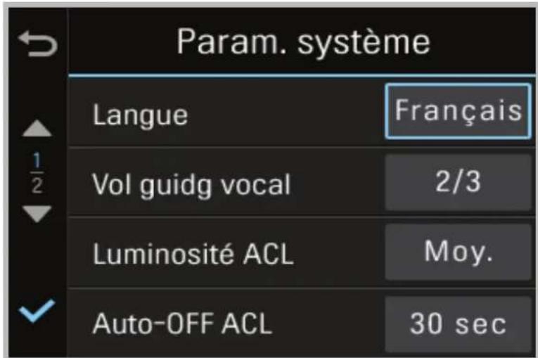 Thinkware X550 - 3-9. Paramètres > système - 1