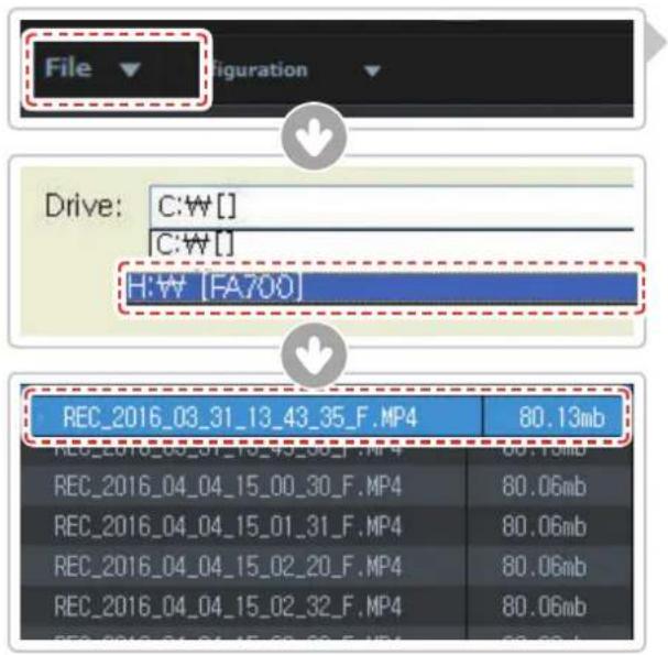 Thinkware FA700 - 4-1-3. Sélectionner le disque pour l'appareil FA700 - 1