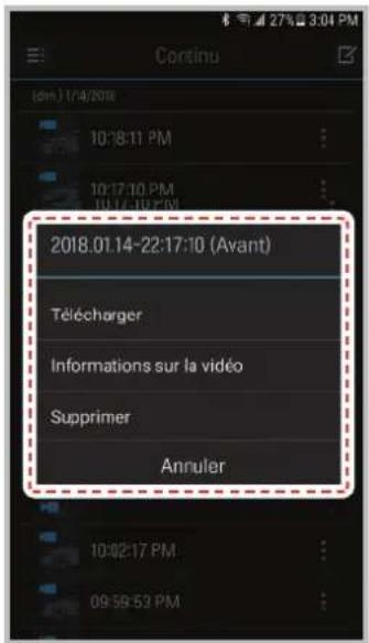 Thinkware FA700 - ▶ Menu de la liste d'enregistrement - 1