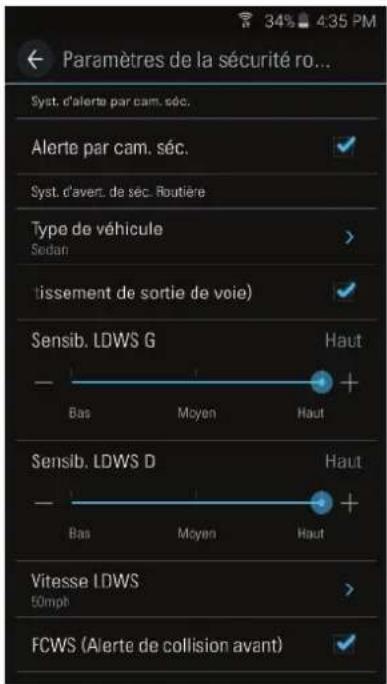 Thinkware FA700 - L FCWS (Alerte de collision avant) : - 1