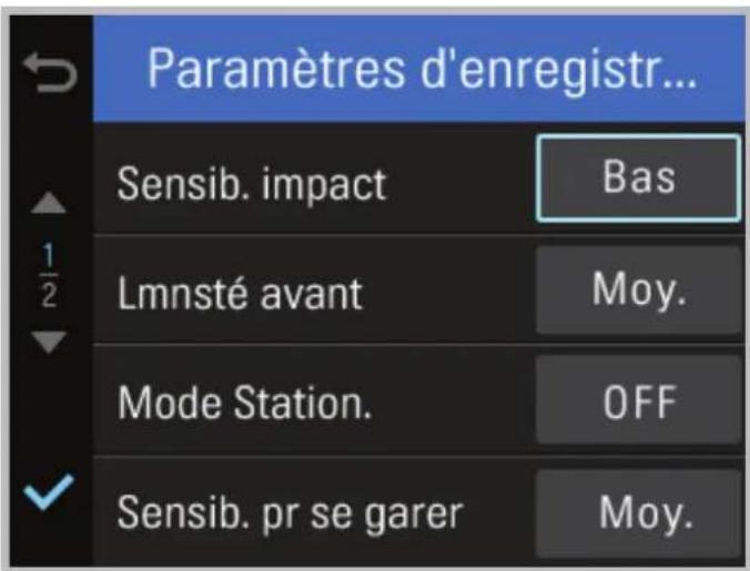 Thinkware X330 - 3-5. Paramètres > Paramètres d'enregistrement - 1