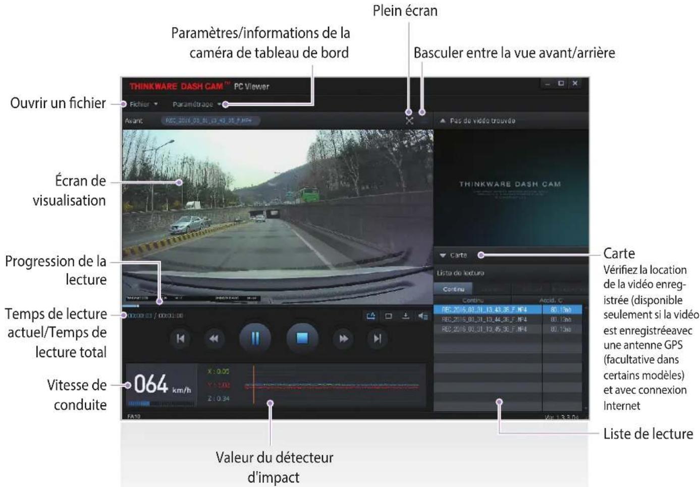 Thinkware FA10 - 3-1-3. Aperçu de la visionneuse PC - 1