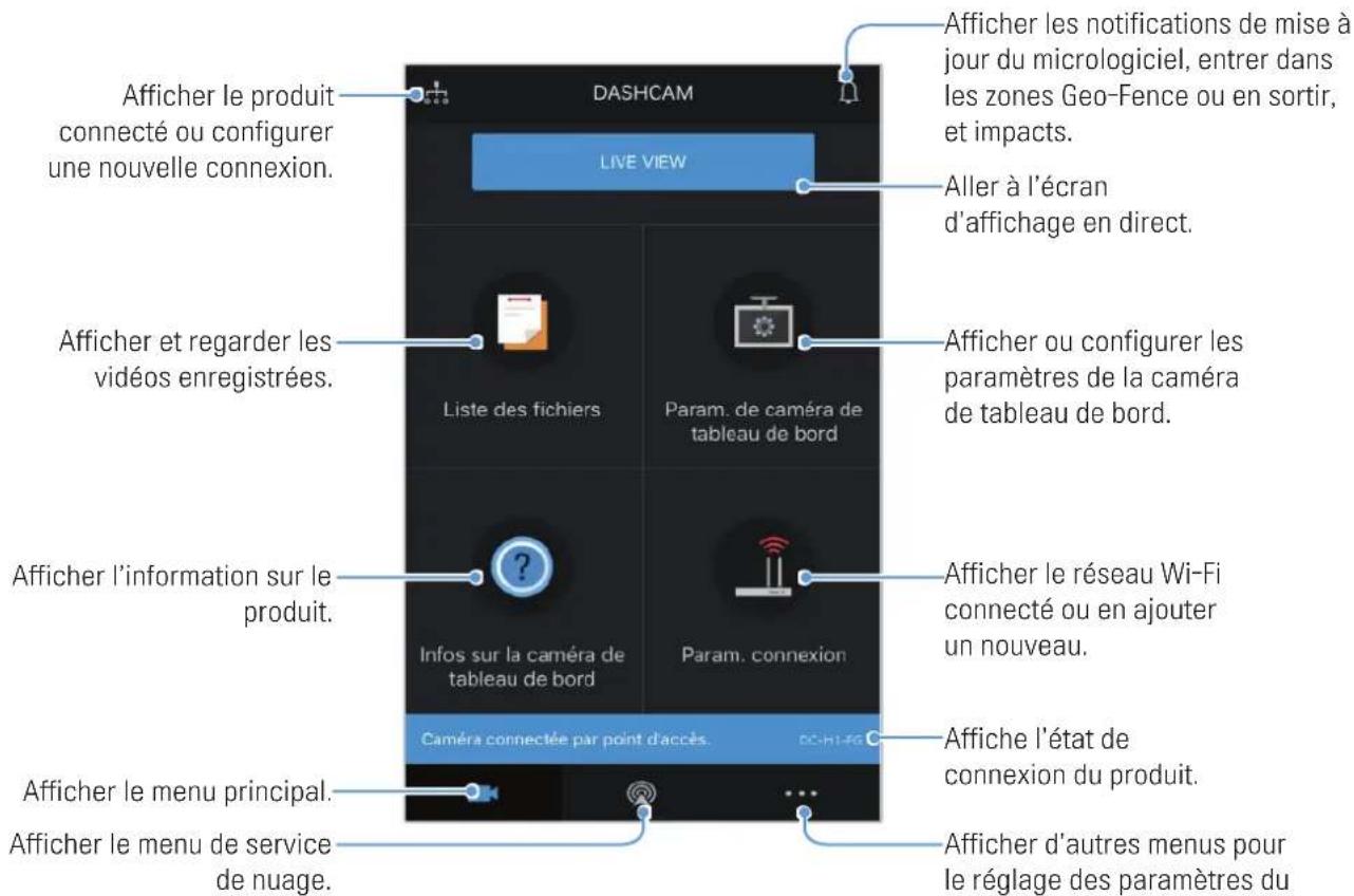 Thinkware DC-H1-FG - Disposition de l'écran de la visionneuse mobile - 1