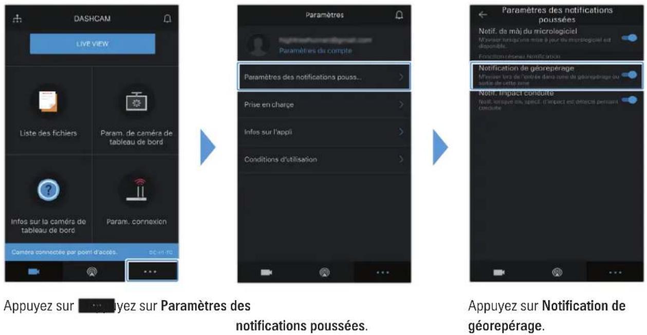 Thinkware DC-H1-FG - Activation de la notification Geo-Fence - 1