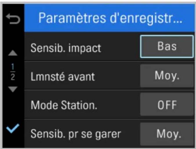 Thinkware XW10 - 3-5. Paramètres > Paramètres d'enregistrement - 1