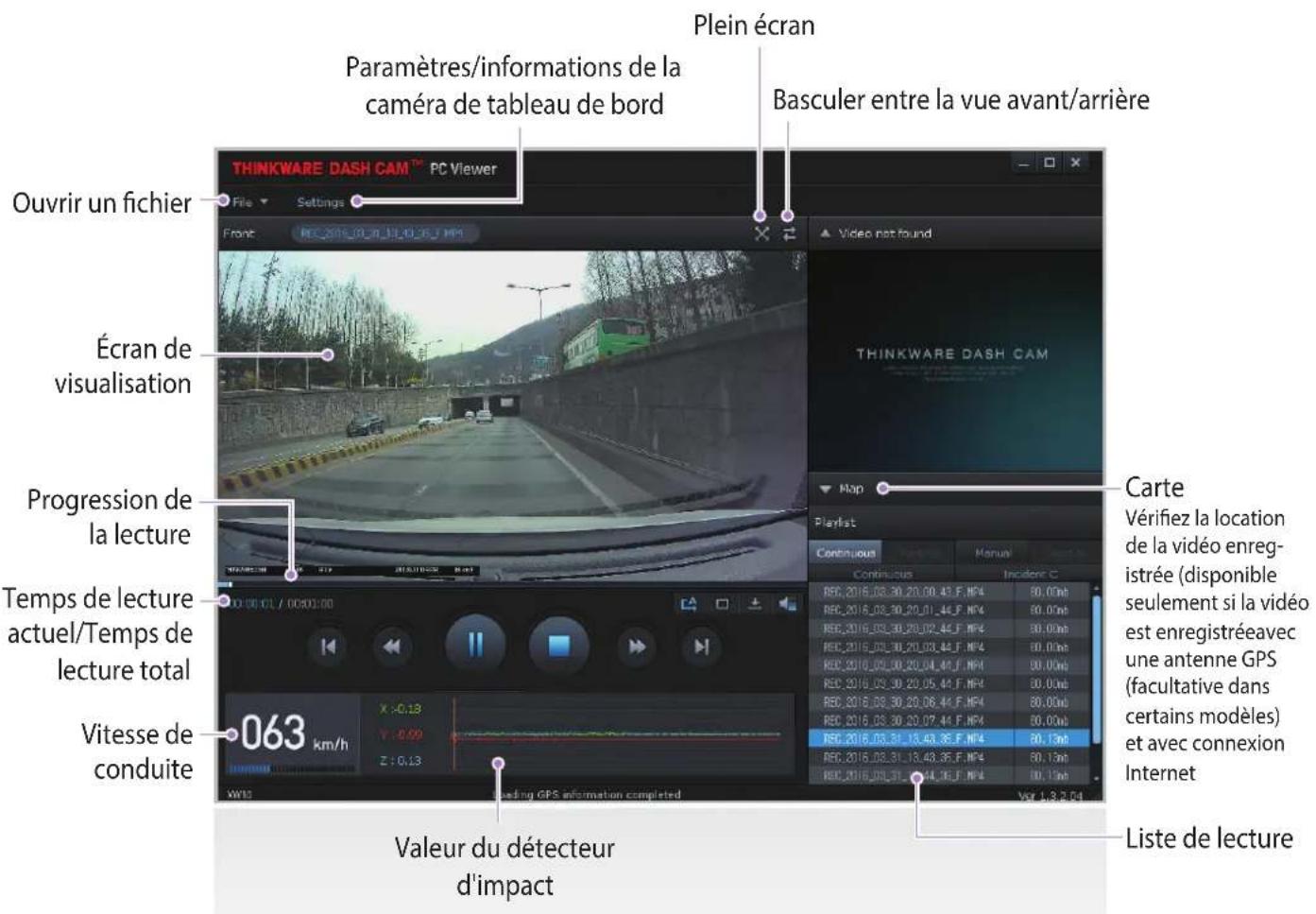 Thinkware XW10 - 5-1-3. Aperçu de la visionneuse PC - 1