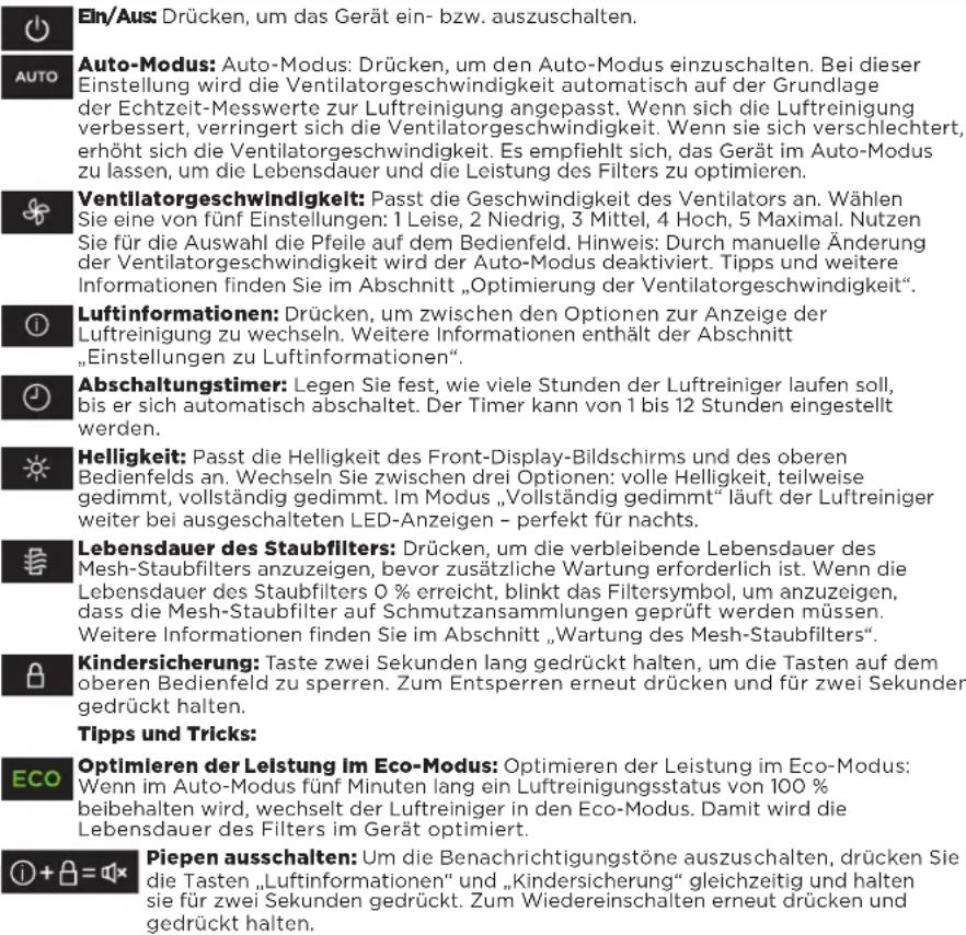 SHARK NeverChange5 HP300 - TIPPS ZUR EINRICHTUNG DES LUFTREINIGERS - 9
