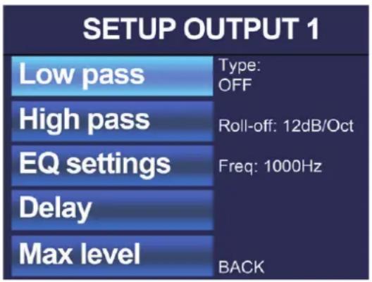 Audac PMQ480 - Output setup (Configuration de sortie) - 1