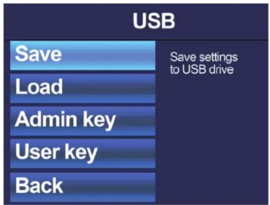 Audac PMQ480 - General setup >> USB >> Save (Sauvegarder) - 1