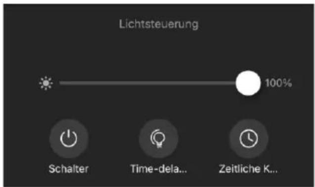 Lichtsteuerung 100% Schalter Time-delta... Zeitliche K...