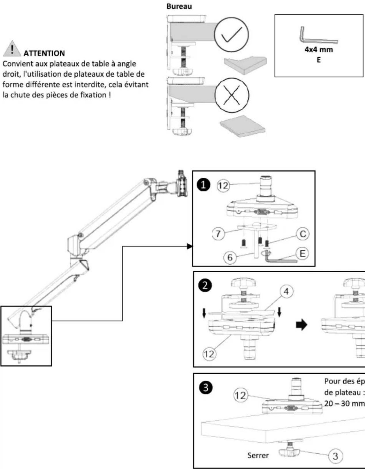 Digitus DA-90405 - Étape 1 : Préparations avant l'installation de l'écran - 2
