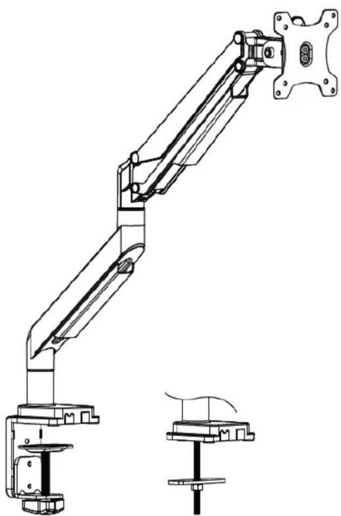 Digitus DA-90394 - Universal Single Monitor Mount with Gas Spring and Clamp Mount - 1