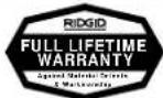 RIDGID K-1000 - No other express warranty applies - 1