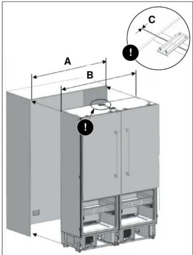 BERTAZZONI RBM90S5FPNS - MISE EN PLACE DES RÉFRIGÉRATEURS DANS LE MEUBLE D'ENCASTREMENT - 1