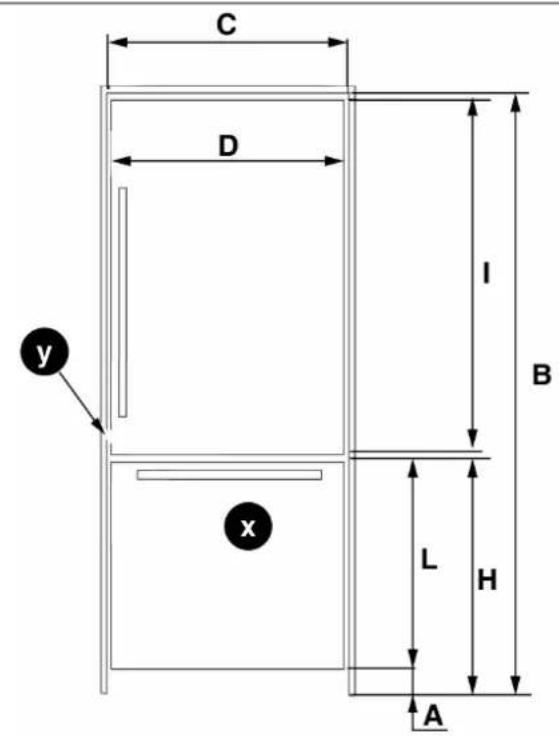 BERTAZZONI RBM90S5FPNS - PANNEAU DE PORTE PERSONNALISÉ (POUR LES MODÈLES AVEC PANNEAU PERSONNALISÉ) - 1