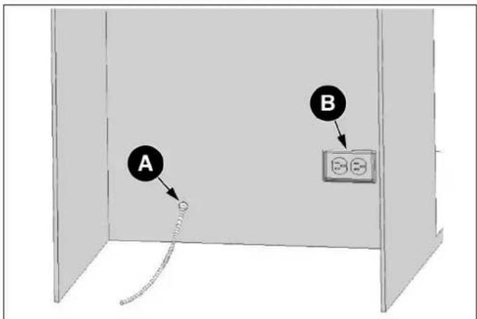 BERTAZZONI RBM90S5FPNS - PRÉPARATION DU TUYAU D'EAU ET DU RACCORDEMENT ÉLECTRIQUE - 1
