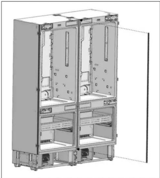 BERTAZZONI RBM90S5FPNS - FIXATION DE LA GARNITURE CENTRALE ENTRE LES RÉFRIGÉRATEURS - 1