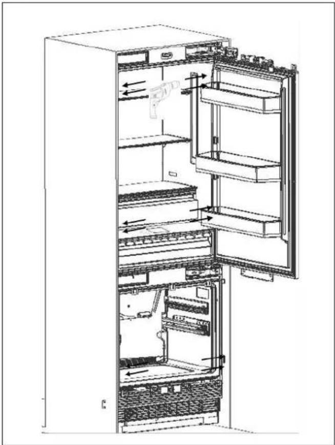 BERTAZZONI RBM90S5FPNS - INSTALLAZIONE DELLE STAFFE DI COLLEGAMENTO SULLE PARETI LATERALI DEL FRIGORIFERO - 2
