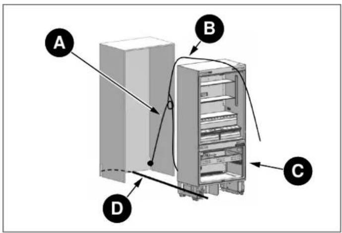 BERTAZZONI RBM90S5FPNS - Placera kylskåpet i skåpnischen. - 2