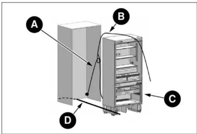 BERTAZZONI RBM90S5FPNS - De koelkast in de kastnis plaatsen - 2