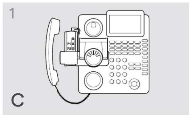 SENNHEISER IMPACT D 30 Phone - Connexion de la station de base à un dispositif de décroché mécanique en option - 1