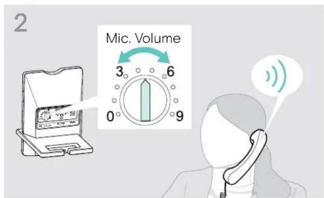 SENNHEISER IMPACT D 30 Phone - Réglage du volume du micro de la transmission d'appel - 2