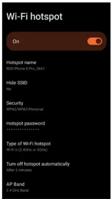 ASUS ROG Phone 8 Pro - Partage de connexion WiFi - 1