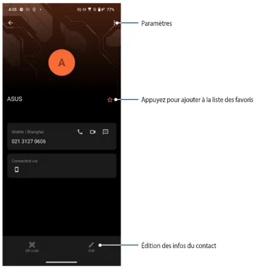 ASUS ROG Phone 8 Pro - Personnaliser le profil d'un contact - 1
