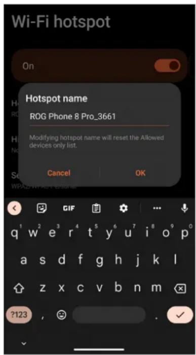 ASUS ROG Phone 8 Pro - Partage de connexion WiFi - 2